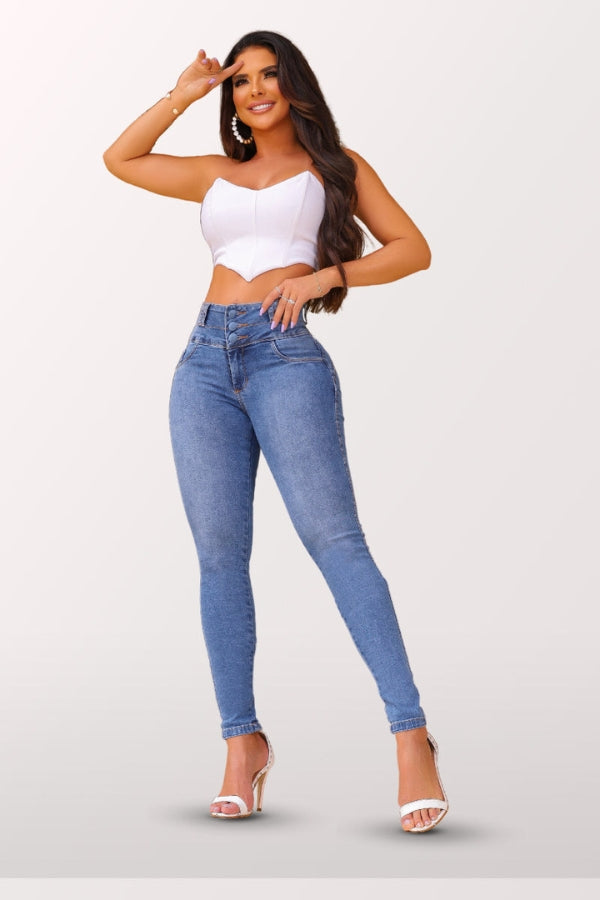 Calça Jeans Claro Modeladora - Mega Bumbum Apaixonante